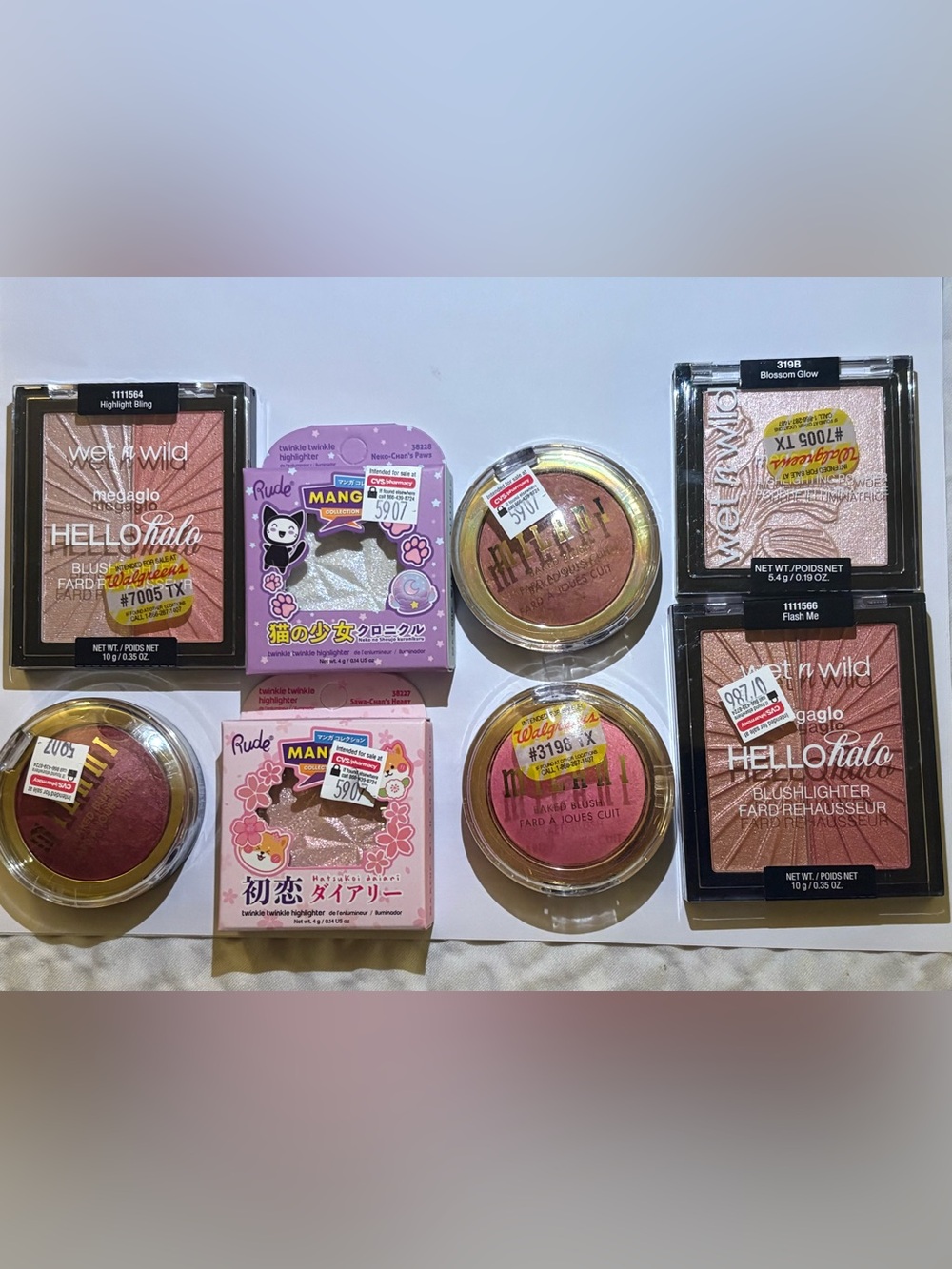 Wet n Wild Milani Rude Cosmetics blush & highlighter bundle